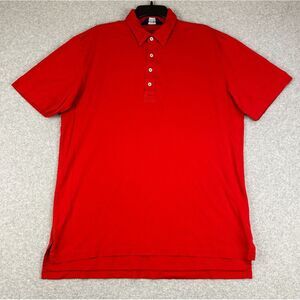Polo Ralph Lauren Golf‎ Shirt Men's Large Red Cotton Spread Collar Short Sleeve